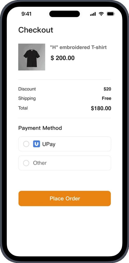 只需一步即可完成支付